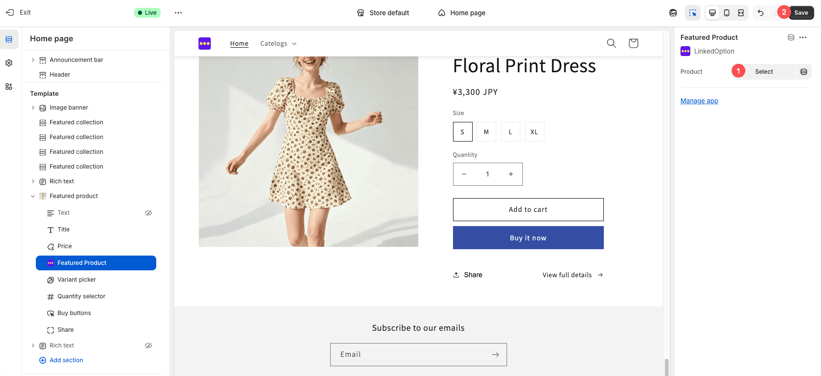 Select featured product